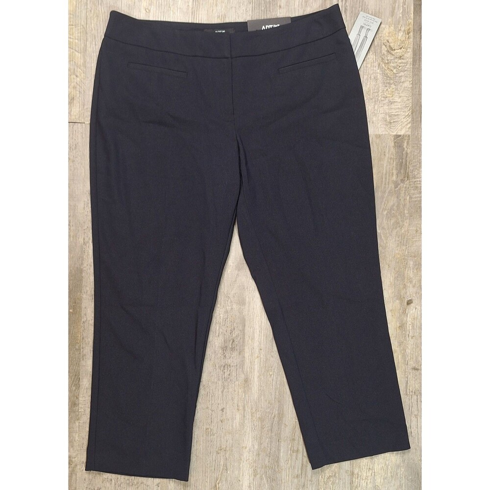 Apt 9 Womens Crop Capri Pants 8 Black Stretch Mid Rise Casual Workwear Slacks